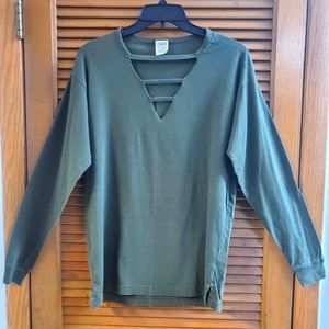 PINK Victoria's Secret Green Long Sleeve Top